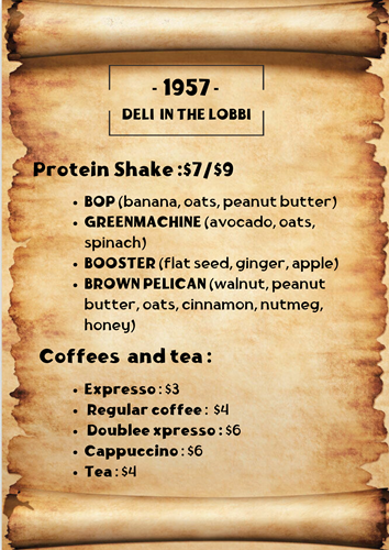 Coffee and tea menu options